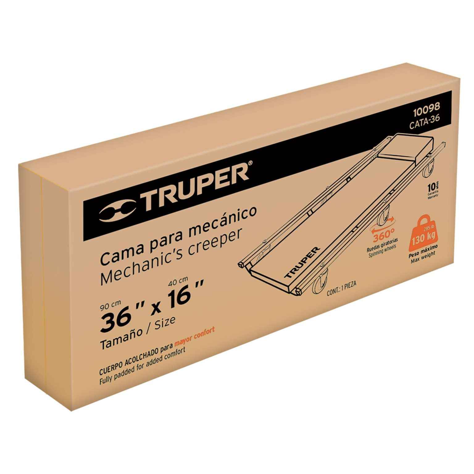 Cama de Acero para Mecánico Truper 10098 de 36
