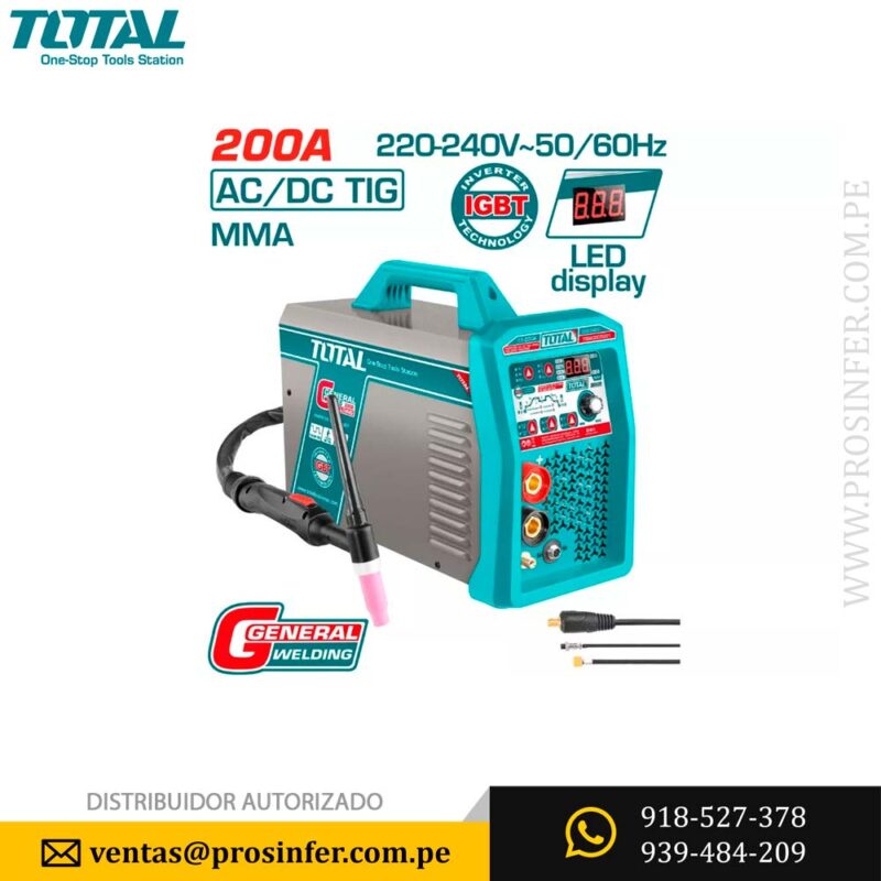 Soldadora Inverter 200A AC/DC TIG Total TIGACDC2001